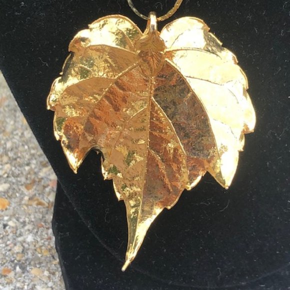 Genuine California Grape Leaf 24k Gold Dipped Vintage - Picture 3 of 9
